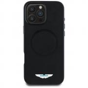 Carcasa Aston Martin HC FW Logo cu MagSafe compatibila cu iPhone 16 Pro, Negru