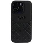 Carcasa Audi Genuine Leather compatibila cu iPhone 14 Pro, Negru 2 - lerato.ro