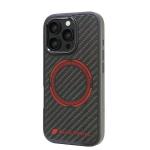 Carcasa Audi Carbon Fiber Sport Red Circle cu MagSafe compatibila cu iPhone 16 Pro, Negru 4 - lerato.ro
