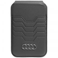 Leather Style, Portofel din piele Audi AU-MSCH-GT cu Stand, Compatibil MagSafe, Negru, lerato.ro
