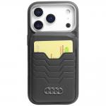 Portofel din piele Audi AU-MSCH-GT cu Stand, Compatibil MagSafe, Negru 8 - lerato.ro