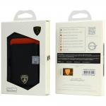 Portofel din piele naturala Lamborghini Urus D8, Compatibil MagSafe, Negru / Portocaliu 8 - lerato.ro