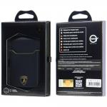 Portofel din piele naturala Lamborghini D1, Compatibil MagSafe, Negru / Verde 9 - lerato.ro