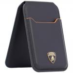 Portofel din piele naturala Lamborghini D1, Compatibil MagSafe, Negru / Portocaliu 4 - lerato.ro
