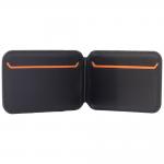 Portofel din piele naturala Lamborghini D1, Compatibil MagSafe, Negru / Portocaliu 5 - lerato.ro