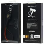 Snur din piele pentru carcase Lamborghini D1, Negru / Portocaliu 4 - lerato.ro