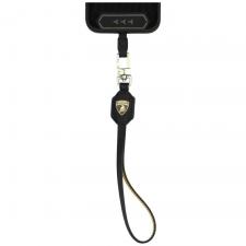 Snur telefon, Snur din piele pentru carcase Lamborghini D1, Negru / Galben, lerato.ro