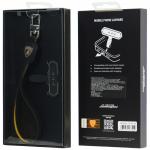 Snur din piele pentru carcase Lamborghini D1, Negru / Galben 4 - lerato.ro