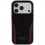 Husa Audi R8 Genuine Leather cu MagSafe compatibila cu iPhone 18 Pro / 17 Pro, Negru / Rosu 2 - lerato.ro