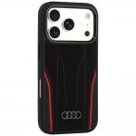 Husa Audi R8 Genuine Leather cu MagSafe compatibila cu iPhone 18 Pro / 17 Pro, Negru / Rosu 3 - lerato.ro