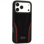 Husa Audi R8 Genuine Leather cu MagSafe compatibila cu iPhone 18 Pro Max / 17 Pro Max, Negru / Rosu 3 - lerato.ro