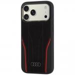 Husa Audi R8 Genuine Leather cu MagSafe compatibila cu iPhone 18 Pro Max / 17 Pro Max, Negru / Rosu 4 - lerato.ro