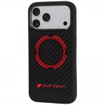 Husa Audi RSQ Carbon Fiber Sport Red Circle cu MagSafe compatibila cu iPhone 18 Pro Max / 17 Pro Max, Negru 3 - lerato.ro