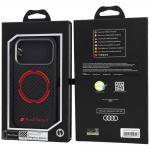 Husa Audi RSQ Carbon Fiber Sport Red Circle cu MagSafe compatibila cu iPhone 18 Pro / 17 Pro, Negru 5 - lerato.ro
