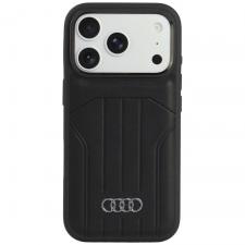Husa Audi Synthetic Leather cu MagSafe compatibila cu iPhone 18 Pro / 17 Pro, Negru