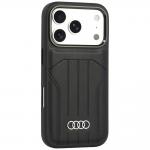 Husa Audi Synthetic Leather cu MagSafe compatibila cu iPhone 18 Pro / 17 Pro, Negru 3 - lerato.ro