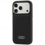 Husa Audi Synthetic Leather cu MagSafe compatibila cu iPhone 18 Pro / 17 Pro, Negru 4 - lerato.ro