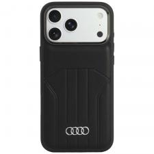 Husa Audi Synthetic Leather cu MagSafe compatibila cu iPhone 18 Pro Max / 17 Pro Max, Negru