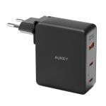 Incarcator retea Aukey PA-B7O, 1xUSB-A, 2xUSB-C, 140W GaN, Negru 2 - lerato.ro