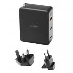 Incarcator retea Aukey PA-B7O, 1xUSB-A, 2xUSB-C, 140W GaN, Negru 3 - lerato.ro