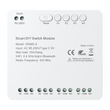 Intrerupatoare Smart WiFi, Comutator inteligent Avatto WSMD-4, 10A, 4 canale, Compatibil cu Alexa, Google Home, Tuya Smart / Smart Life, Bluetooth, WiFi, Alb, lerato.ro