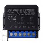 Contor de energie Smart Avatto ZWPM16-2, ZigBee 3.0, Bidirectional, Compatibil cu Tuya Smart, Negru 3 - lerato.ro
