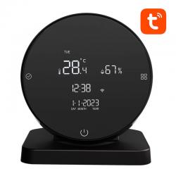Senzor de temperatura si umiditate Avatto WHS20S, IR, Control vocal, WiFi, Tuya, Negru