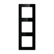 Prize si intrerupatoare smart, Rama tripla Avatto pentru intrerupator N-TS10-B3, 80x80mm, Negru, lerato.ro