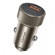 Incarcator auto AWEI C-857, 1xUSB-C, 1xUSB-A, 30W, 3A, Maro