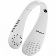 Ventilator portabil pentru gat AWEI F31, 1200 mAh, Autonomie 6h, USB-C, Alb