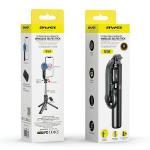 Selfie stick cu trepied Awei X51, Rotire 360 grade, Inclinare brat 240 grade, Telecomanda Bluetooth, Negru 4 - lerato.ro