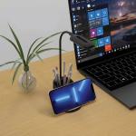 Lampa LED AWEI W20, 5W, 3 niveluri luminozitate, Fnctie de incarcare Wireless 15W, MicroUSB, Negru 3 - lerato.ro