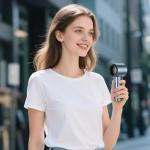 Ventilator portabil Awei F38 Mini, 13500 rpm, Flux aer 10.5m/s, 3600 mAh, Autonomie 10h, 100 viteze, USB-C, Albastru 8 - lerato.ro