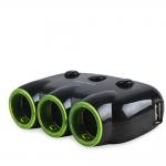 Incarcator si splitter auto AWEI C-353, 3x priza auto, 2x USB-A, 10A, 120W, Negru 3 - lerato.ro