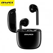 Casti wireless AWEI T28 TWS, Bluetooth 5.0, 500 mAh, Autonomie 3.5h, IPX4, Negru