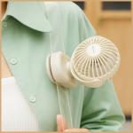 Ventilator pentru birou AWEI F45, 5W, Autonomie 7h, 1200mAh, USB-C, Bej 7 - lerato.ro