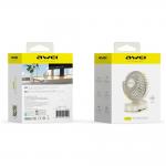 Ventilator pentru birou AWEI F45, 5W, Autonomie 7h, 1200mAh, USB-C, Bej 9 - lerato.ro
