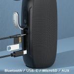 Boxa portabila AWEI Y370, Bluetooth 5.0, 3600 mAh, 20W, AUX, USB-A, USB-C, Negru 8 - lerato.ro