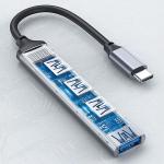 Hub multifunctional 4in1 AWEI CL-150T USB-C la 4xUSB 2.0, Gri 6 - lerato.ro