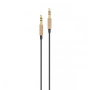 Cablu audio AWEI AUX-001, Jack 3.5mm tata la Jack 3.5mm tata, 1m, Negru