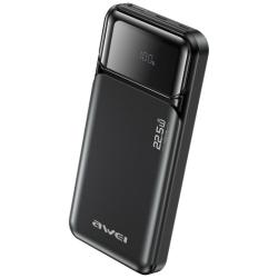 Baterie externa portabila Awei PA-90, 10000 mAh, 22.5W, 2xUSB-C, 1xUSB-A, Display LED, Negru