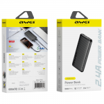 Baterie externa portabila Awei P5K Pro, 10000 mAh, 2.4A, 1x USB-C, 2x USB-A, Negru 3 - lerato.ro