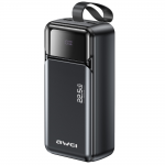 Baterie externa portabila Awei PA-105, 40000 mAh, 22.5W, 3A, 2x USB-C, 2x USB-A, Display LED, Negru 2 - lerato.ro