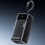 Baterie externa portabila Awei PA-105, 40000 mAh, 22.5W, 3A, 2x USB-C, 2x USB-A, Display LED, Negru 3 - lerato.ro