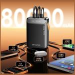 Baterie externa portabila AWEI PA-83, 80000 mAh, 2x USB-C, 3x USB-A, Negru 6 - lerato.ro