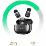 Set 3 microfoane tip lavaliera AWEI MK5 Duo, Omnidirectional, Receptor cu USB-C, Autonomie 5h, Wireless, Negru 7 - lerato.ro