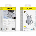 Baterie externa portabila Awei C03, 20000mAh, 35W, 1xUSB-C, 1xCablu USB-C, 1xCablu Lightning, Silver 3 - lerato.ro