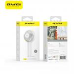 Ventilator portabil AWEI F42, 6600rpm, 1200mAh, 3 trepte de viteza, USB-C, Alb 8 - lerato.ro