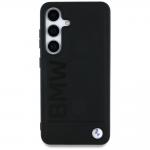 Carcasa BMW Leather Big Wordmark compatibila cu Samsung Galaxy S25, Negru 2 - lerato.ro