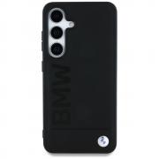 Carcasa BMW Leather Big Wordmark compatibila cu Samsung Galaxy S25 Plus, Negru